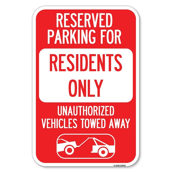 Reserved Parking Sign Reserved Parking f Heavy-Gauge Aluminum Sign, 12" x 18", A-1218-23042